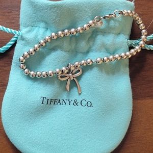 Tiffany Sterling Silver Bead Bracelet with Bow